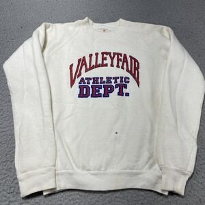 Vintage Sherry Sweatshirt Youth Medium White Valleyfair Athletic Dept Fleece